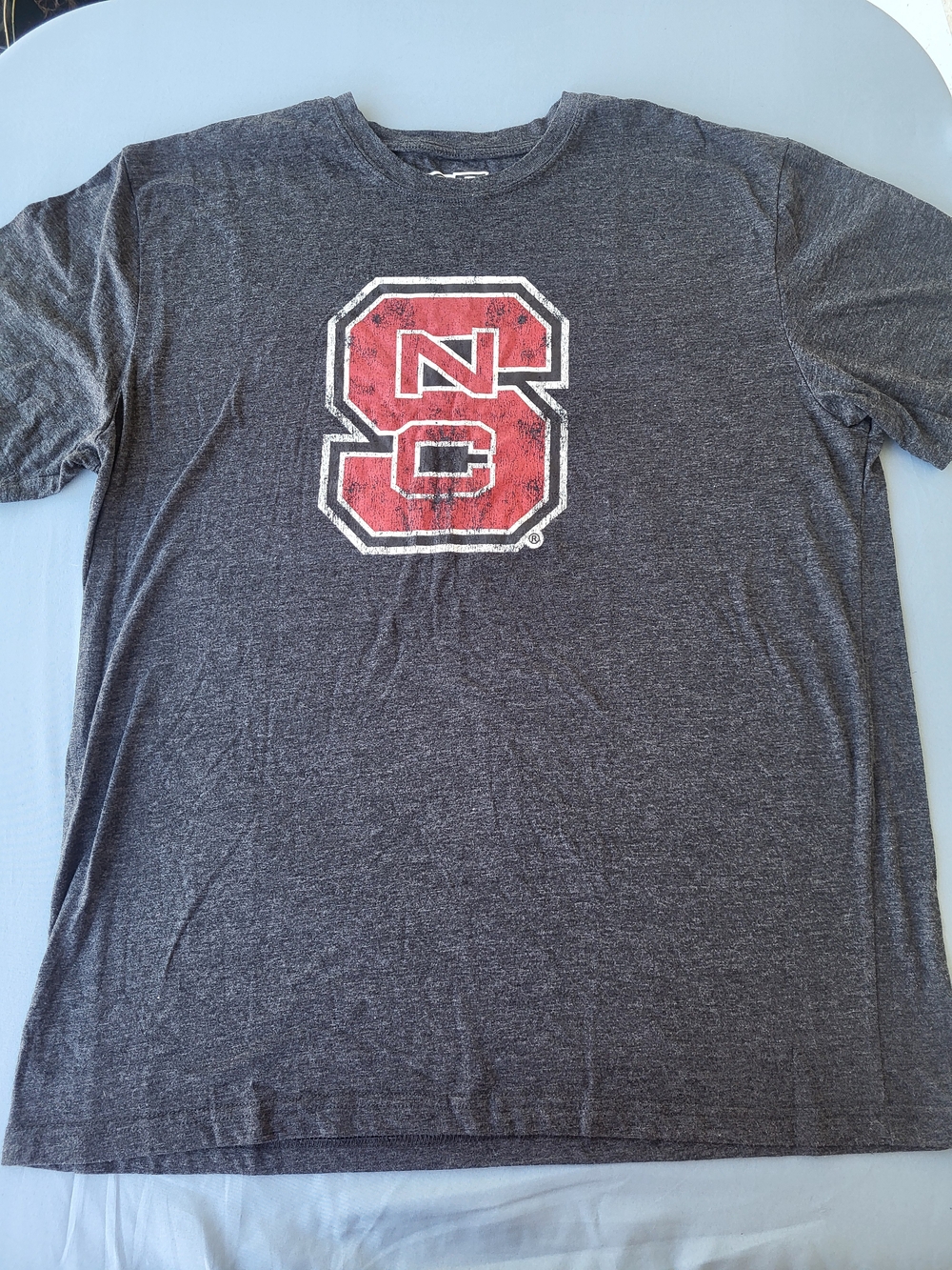 NC State Wolfpack Charcoal Heather Distressed Block-S Logo T-Shirt